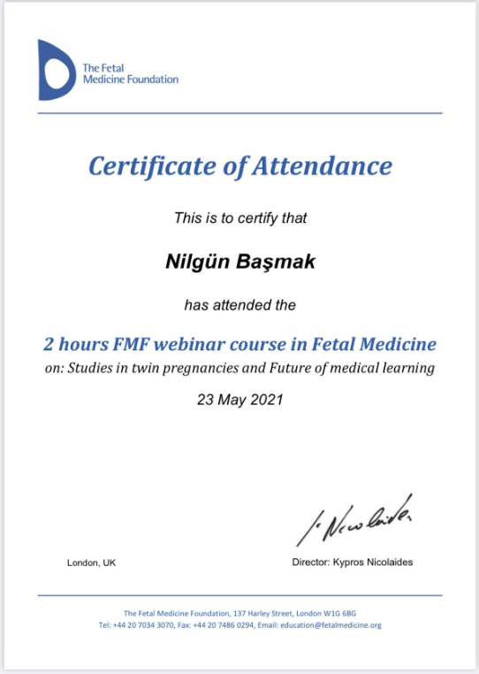 Fetal Medicine Sertifikası