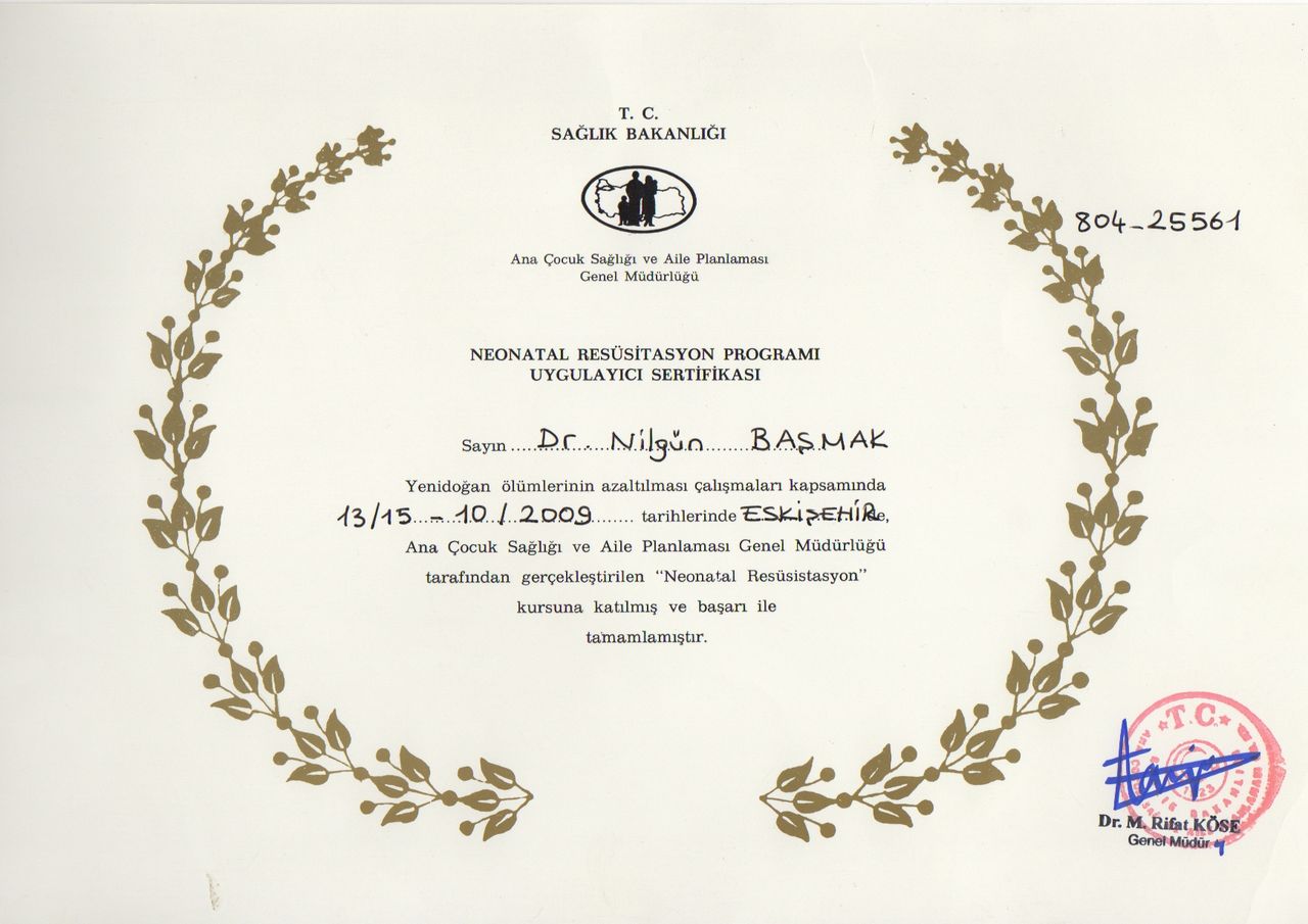 Neonatal Resüsitasyon Sertifikası