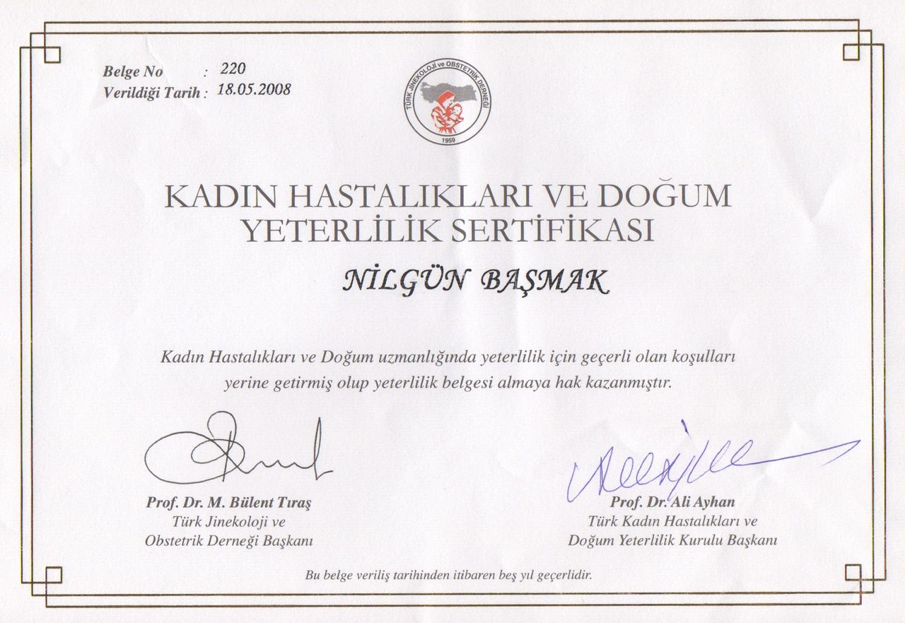 Yeterlilik Sertifikası